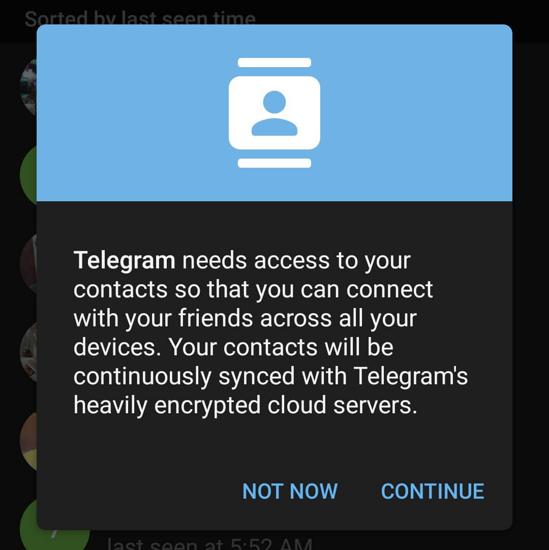 contact sync on telegram