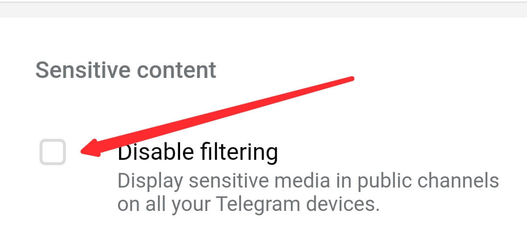 disable filtering telegram