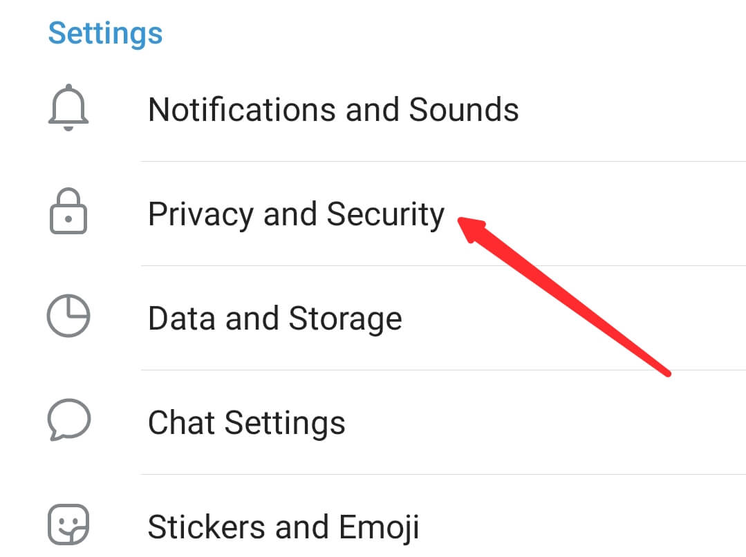 settings with privacy policy