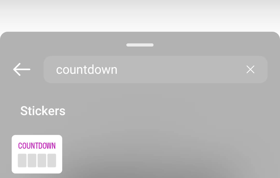 Instagram countdown settings