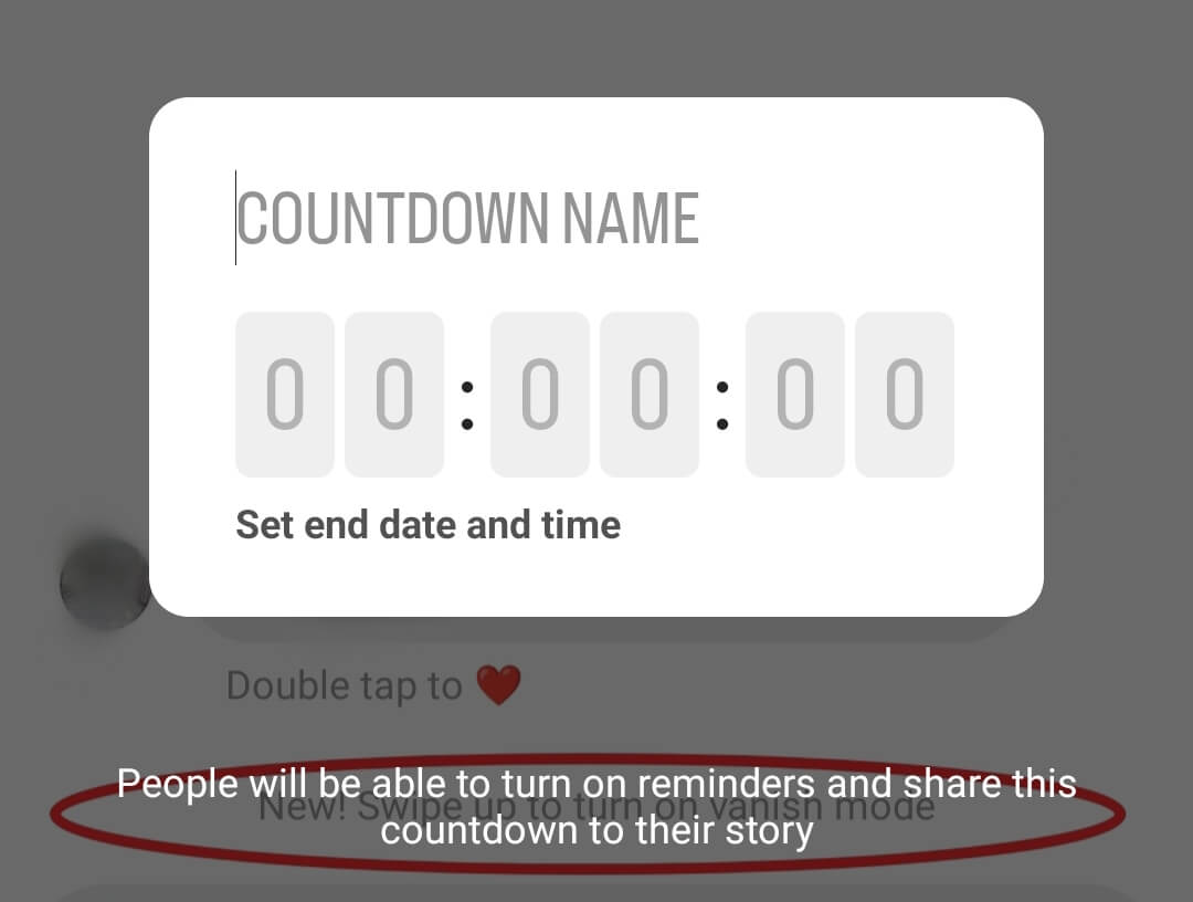 Instagram countdown