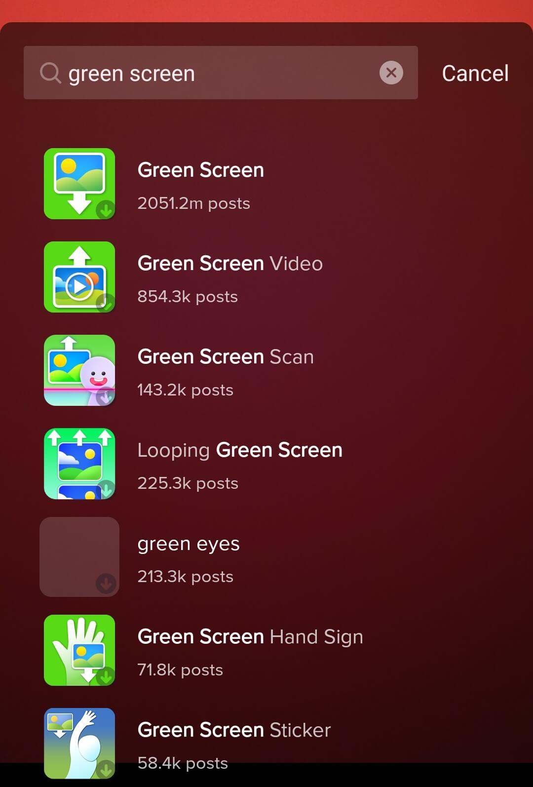green screen TikTok