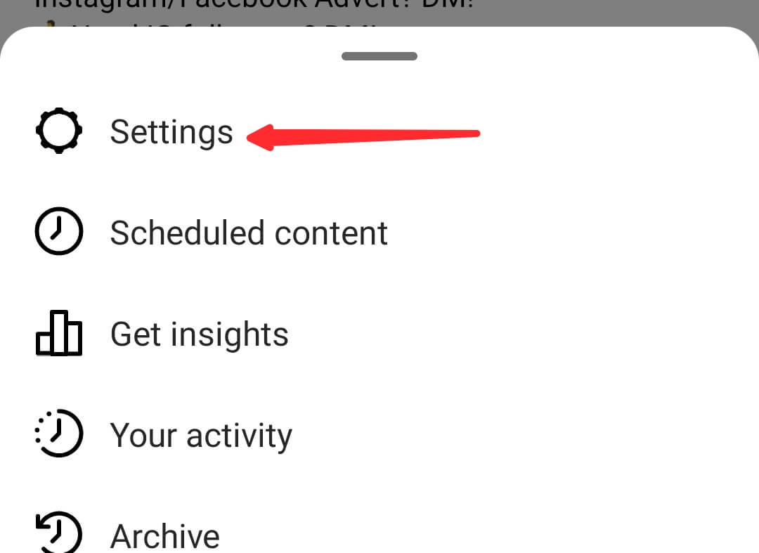 settings tab