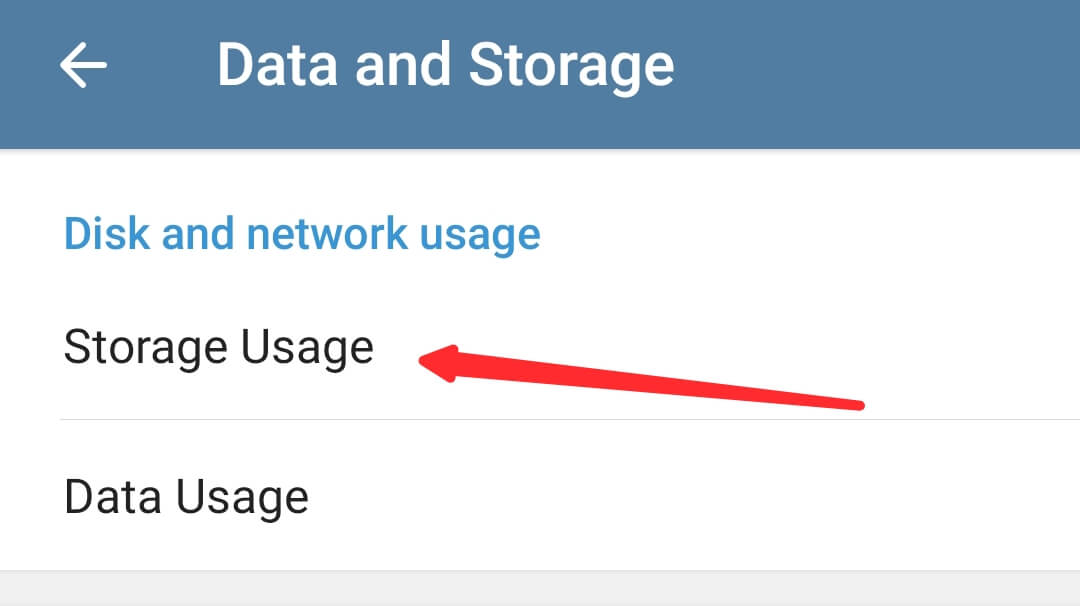 telegram storage usage